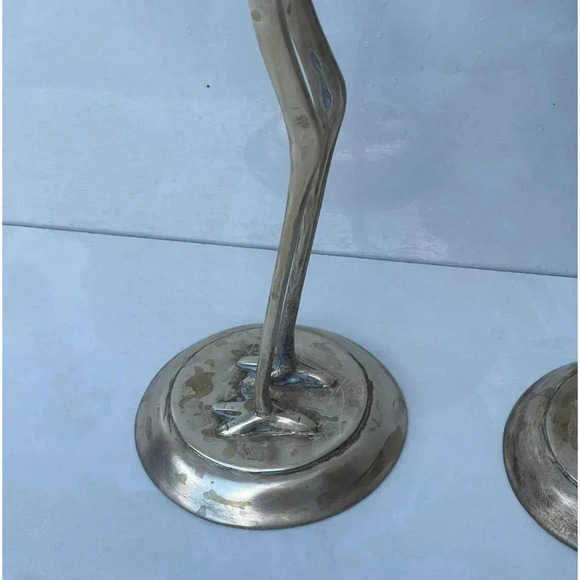 Vintage Collection Two Pair of Handmade Brass Flamingo golden Sz 16" - Picture 6 of 12